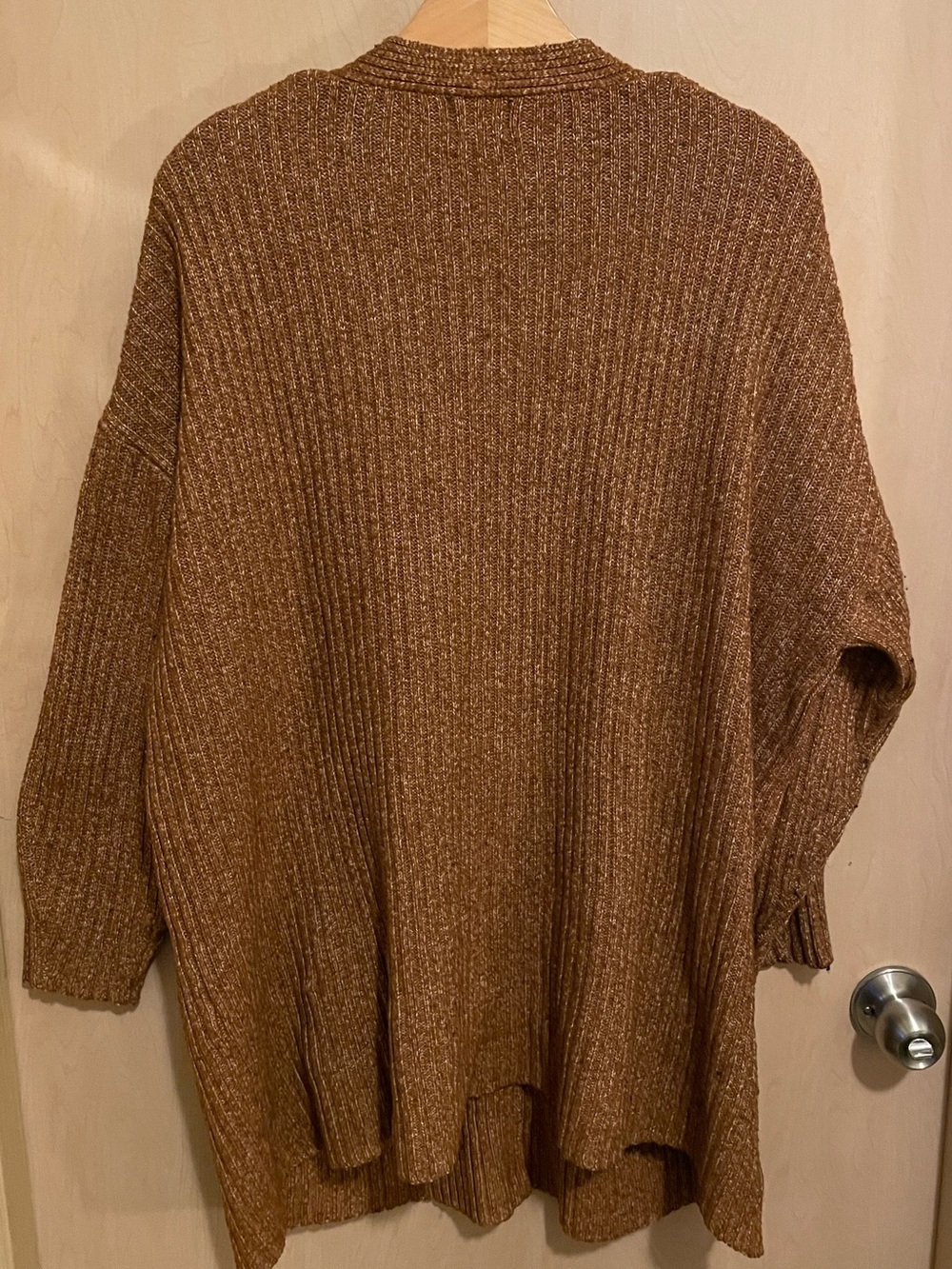 Maternity Rust Brown Ribbed Button-Front Cardigan - Picture 5 of 6